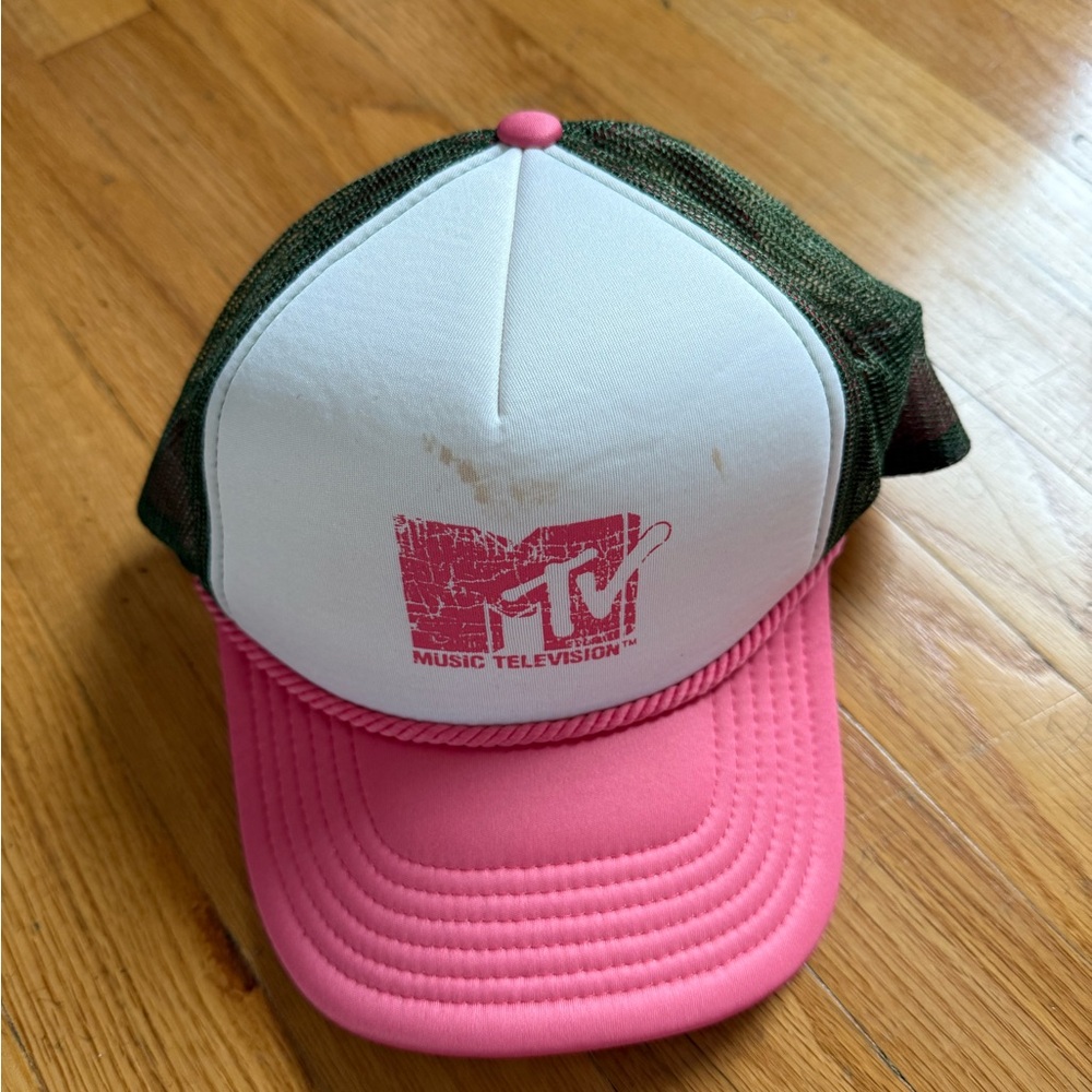 MTV Pink and Green Logo Cap